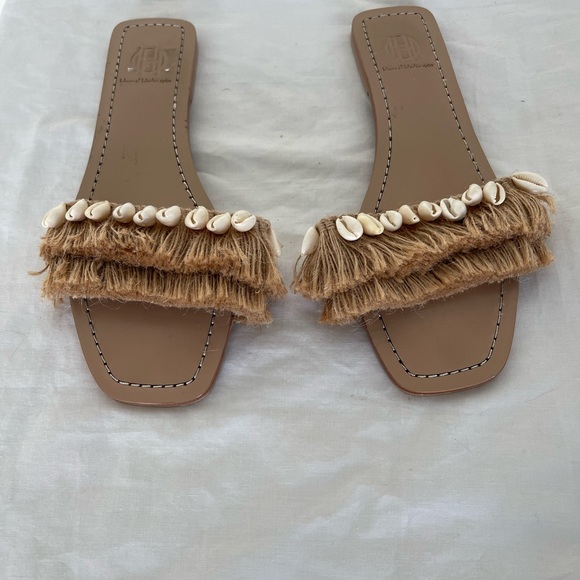 Shell And Slides Shoes | House Of Harlow 196 Fringe Slides Shells | Poshmark